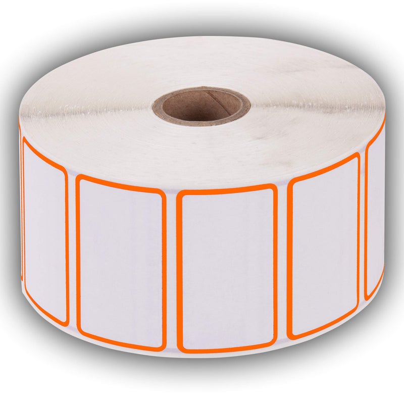 KENCO 2.25" X 1.25" Direct Thermal Perforated Stickers Labels for Barcodes, Address, Consignment - Compatible with Zebra, Rollo, Godex and More (Orange Border, 1 ROLL) - Image 2